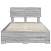 vidaXL Bed Frame with Drawer Grey Sonoma 135 x 190 cm Engineered Wood