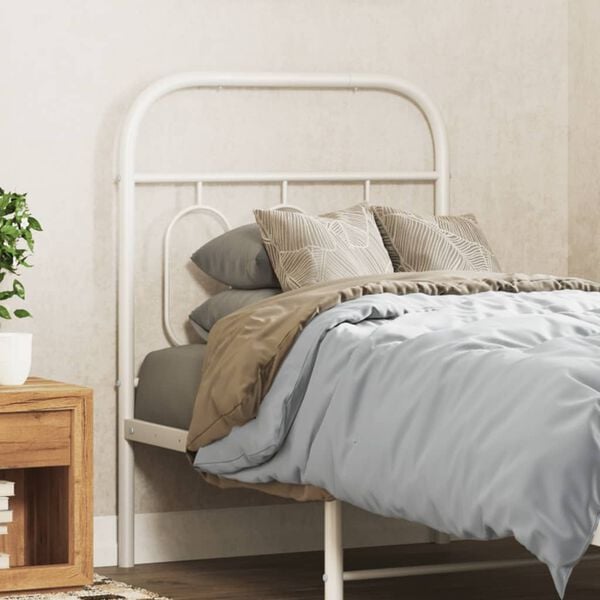 vidaXL Metal Replace Headboard White 75 cm