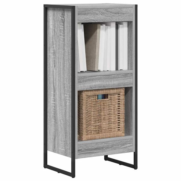 vidaXL Book Cabinet Grey Sonoma 40 x 30 x 86.5 cm Engineered Wood