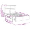 vidaXL Storage Bed Grey Sonoma 135 x 190 cm Engineered Wood