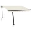 vidaXL Manual Retractable Awning with LED 350x250 cm Cream