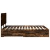 vidaXL Bed Frame with Drawer Smoked Oak 150 x 200 cm Engineered Wood