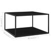 vidaXL Coffee Table Black with Black Glass 90x90x50 cm