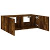 vidaXL TV Wall Cabinet with LED Lights Smoked Oak 80x35x31 cm