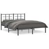 vidaXL Metal Bed Frame without Mattress with Headboard Black 160x200cm