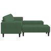 vidaXL Sofa with Cushion Dark Green 250 x 188 x 76 cm Corduroy Fabric
