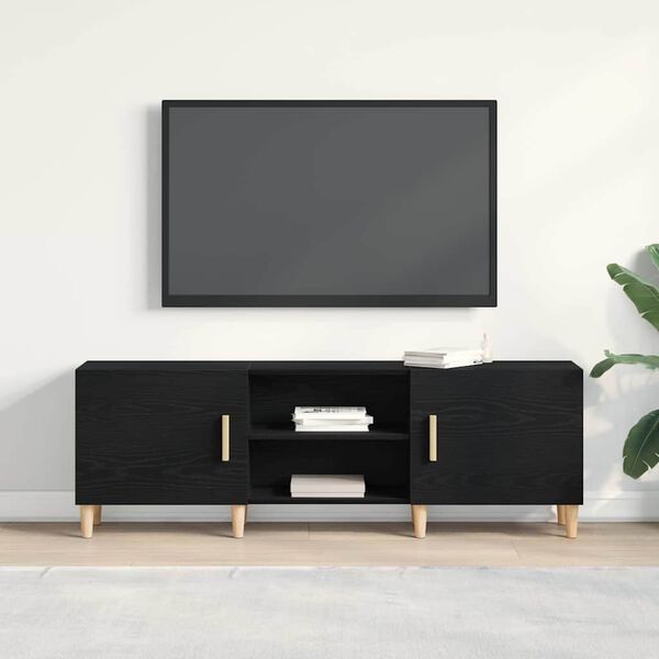 vidaXL TV Cabinet Black Oak 150 x 30 x50 cm Engineered Wood