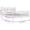 vidaXL Metal Bed Frame without Mattress with Footboard Black 120x200cm