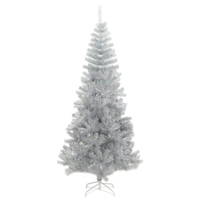 vidaXL Artificial Christmas Tree with Stand Silver 180 cm PET