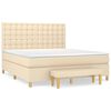 vidaXL Box Spring Bed with Mattress Cream 180x200 cm Fabric