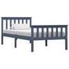 vidaXL Bed Frame without Mattress Grey Solid Pinewood 100x200 cm