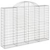 vidaXL Arched Gabion Baskets 14 pcs 200x30x140/160 cm Galvanised Iron