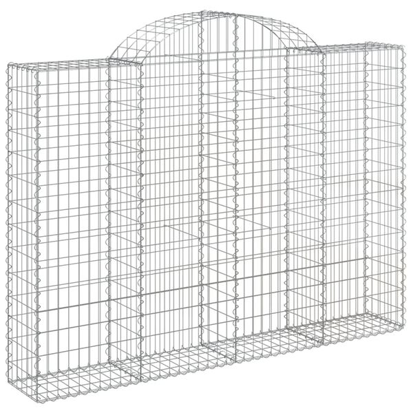 vidaXL Arched Gabion Baskets 14 pcs 200x30x140/160 cm Galvanised Iron