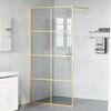 vidaXL Walk-in Shower Wall Gold 100 x 195 cm Tempered Glass