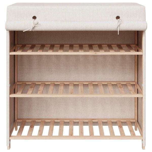 vidaXL Shoe Cabinet with Cover White 79x40x80 cm Fabric