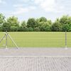 vidaXL Fence with Post Silver 0.6 x 25 m Steel