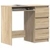 vidaXL Desk Sonoma Oak 90x45x76 cm Engineered Wood