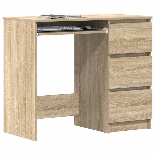 vidaXL Desk Sonoma Oak 90x45x76 cm Engineered Wood
