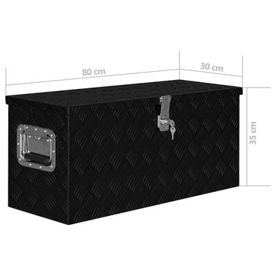 vidaXL Aluminium Box 80x30x35 cm Black