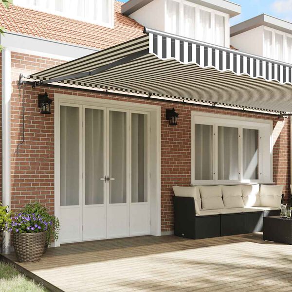 vidaXL Automatic Retractable Awning Anthracite and White 600x300 cm