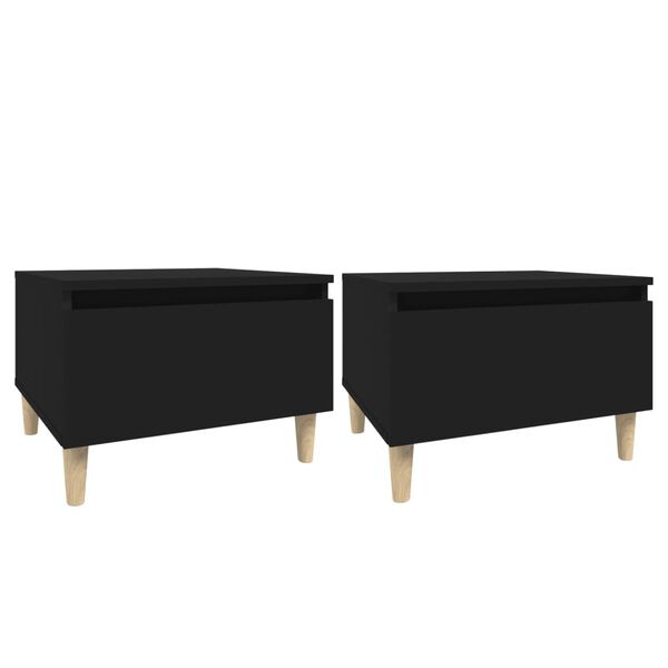 vidaXL Side Tables 2 pcs Black 50x46x35 cm Engineered Wood