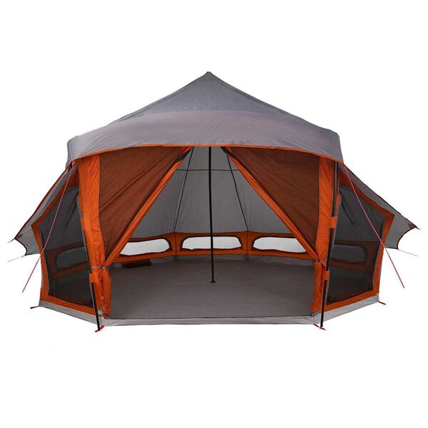 vidaXL Family Tipi Tent Folding Grey and Orange 508 x 470 x 300 cm