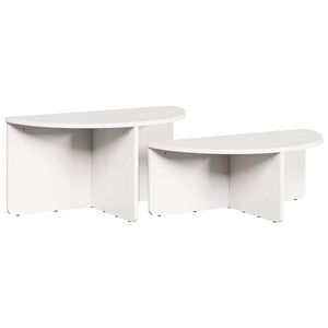 vidaXL Coffee Table 2 pcs White Solid pine wood