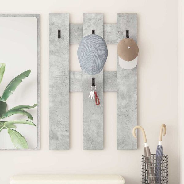 vidaXL Wall-Mounted Coat Rack Concrete Grey 65 x 3 x 100 cm