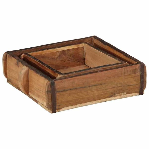 vidaXL Tray 2 pcs Brown 29 x 31 x 10 cm Solid Reclaim Wood