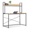 vidaXL Computer Desk Black and Oak 120x60x138 cm