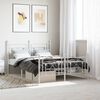 vidaXL Metal Bed Frame without Mattress with Footboard White 140x190cm