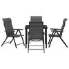 vidaXL Garden Dining Set 5 pcs Grey Powder-Coated Steel
