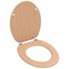 vidaXL WC Toilet Seat with Lid MDF Bamboo Design