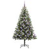 vidaXL Artificial Hinged Christmas Tree with Flocked Snow 180 cm