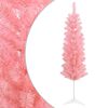 vidaXL Artificial Slim Christmas Tree 150 cm PVC and Steel Pink