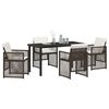 vidaXL Garden Dining Set 5 pcs Brown Poly Rattan