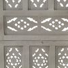 vidaXL Hand carved 4-Panel Room Divider Grey 160x165 cm Solid Mango Wood