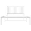 vidaXL Metal Bed Frame without Mattress with Headboard White 107x203cm
