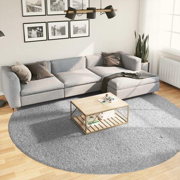vidaXL Shaggy Rug PAMPLONA High Pile Modern Grey &Oslash; 280 cm