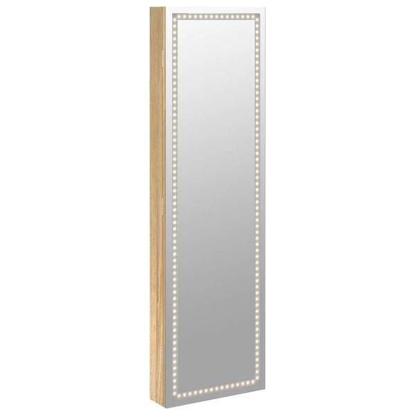 vidaXL Mirror Jewellery Cabinet with LED Lights Wall Mounted