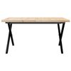 vidaXL Coffee Table X-Frame 80x80x45.5 cm Solid Wood Pine and Steel