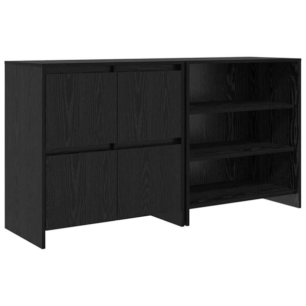 vidaXL Sideboard 2 pcs Black Oak 70 x 41 x 75 cm Engineered Wood