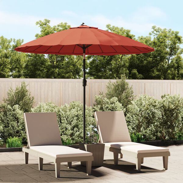 vidaXL Garden Parasol with Aluminium Pole 270 cm Terracotta