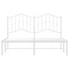 vidaXL Metal Bed Frame without Mattress with Headboard White 140x200cm