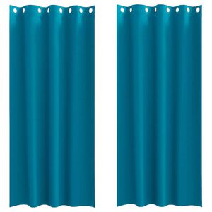 vidaXL Blackout Curtains with Rings 2 pcs Turquoise 245 x 140 cm