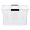 vidaXL Storage Boxes with Lids 2 pcs Transparent 32 L
