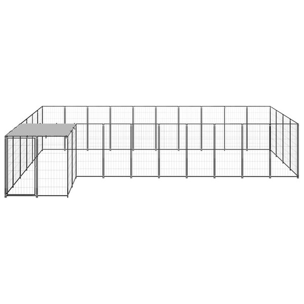 vidaXL Dog Kennel Black 13.31 m&sup2; Steel