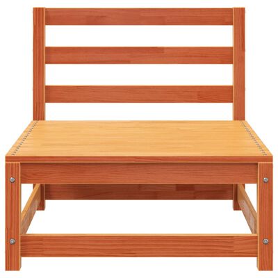 vidaXL Garden Sofa Armless with Footstool Wax Brown Solid Wood Pine