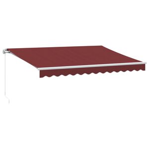 vidaXL Retractable Awning Burgundy 350 x 250 cm Fabric and Aluminium