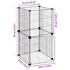 vidaXL 8-Panel Pet Cage with Door Black 35x35 cm Steel